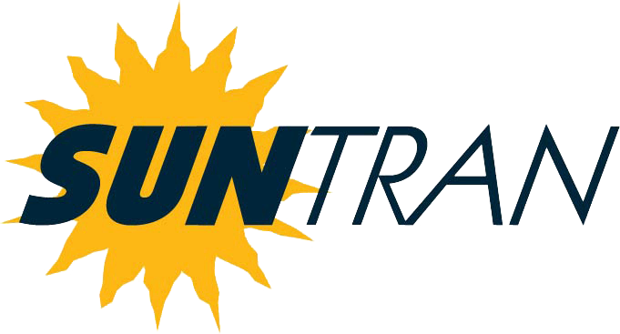 SUNTRAN logo with yellow sun icon and dark blue text